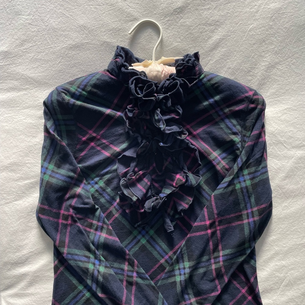 LRL Ralph Lauren Ruffled Plaid Top - Picture 3 of 5
